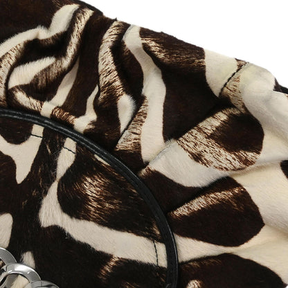 Christian Dior * Brown Pony Hair Zebra Jazzclub Handbag