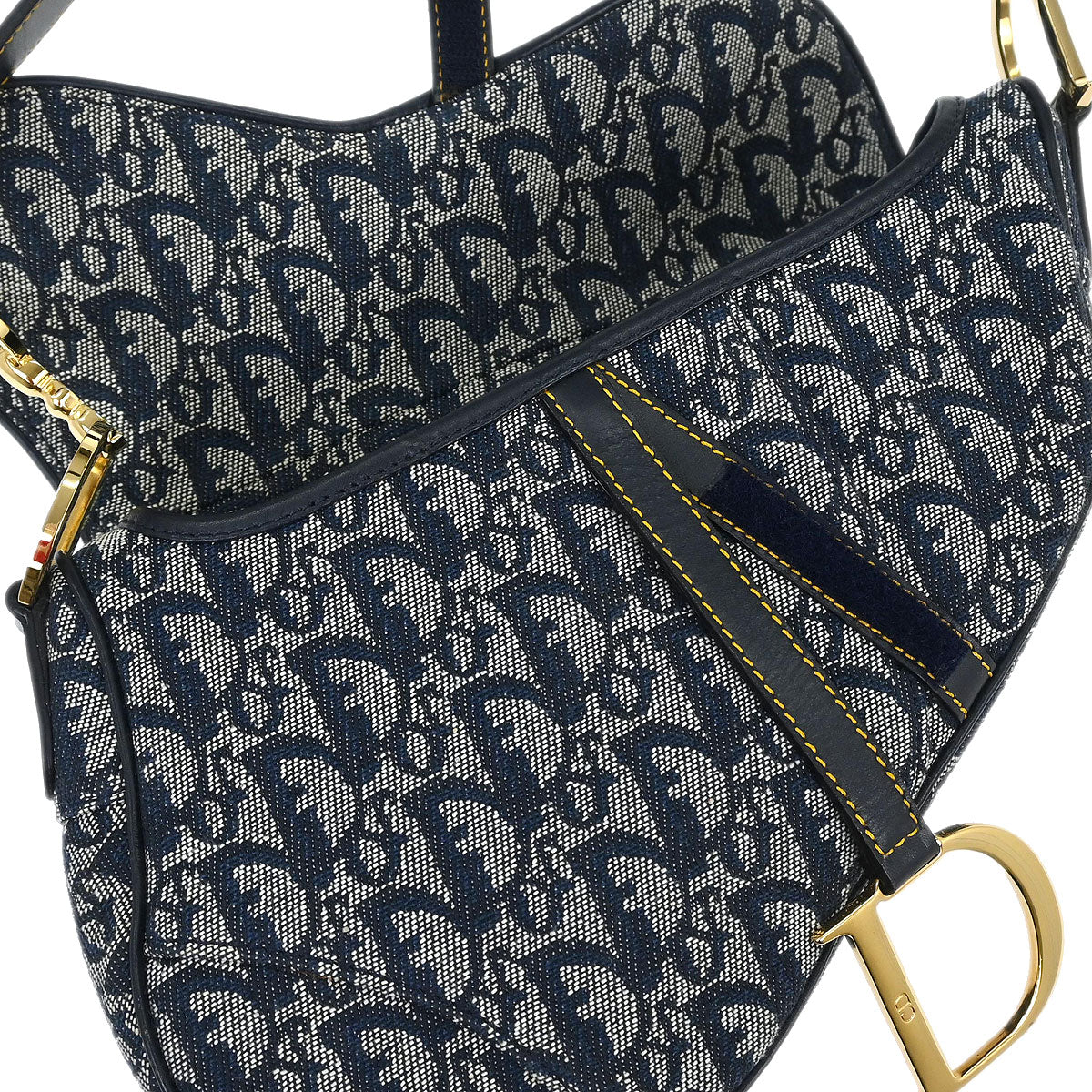 Christian Dior Navy Trotter Saddle Handbag