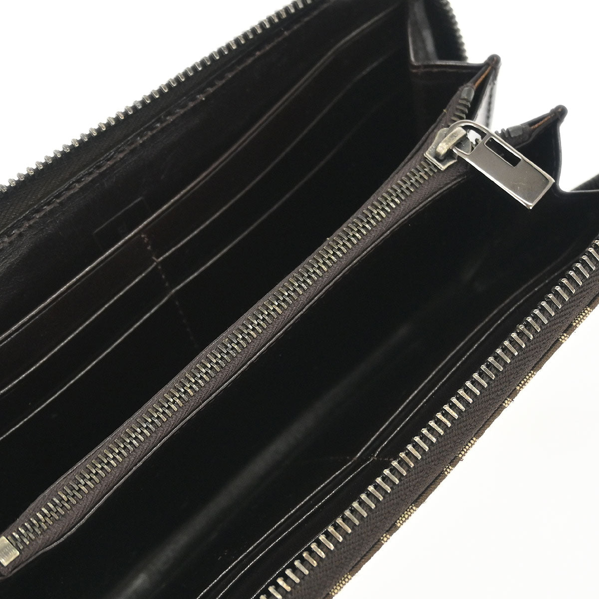 Fendi Beige Zucchino Zip Around Wallet