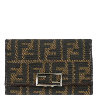 Fendi Brown Zucca Trifold Wallet