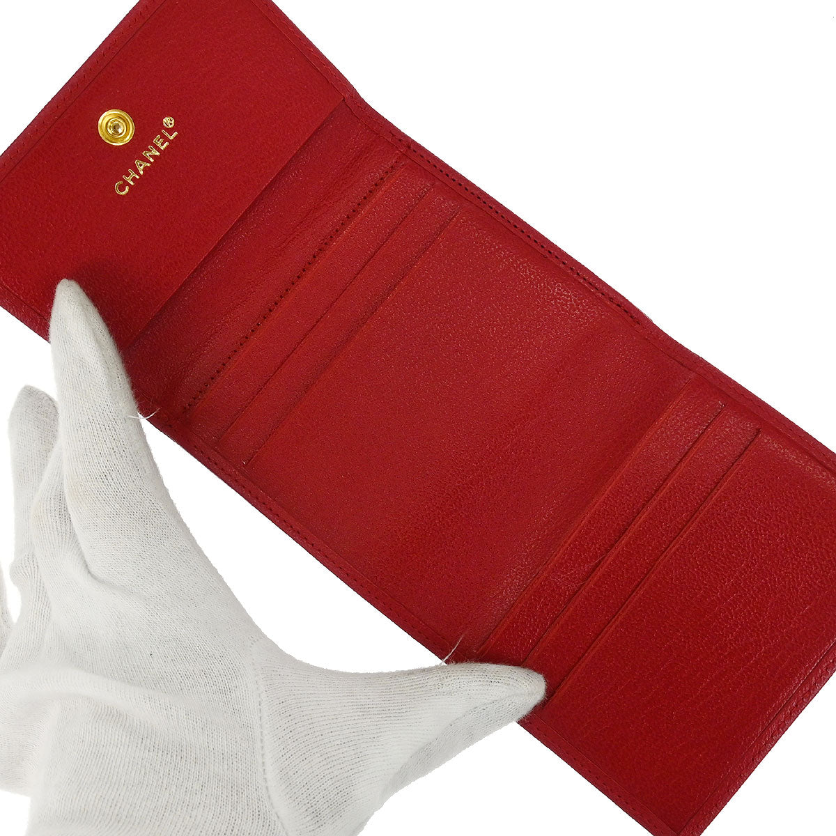 Chanel 2000-2002 Red Bifold Wallet
