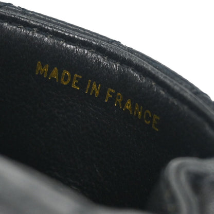 Chanel 1989-1991 Black Lambskin Micro Classic Flap Shoulder Bag Pochette