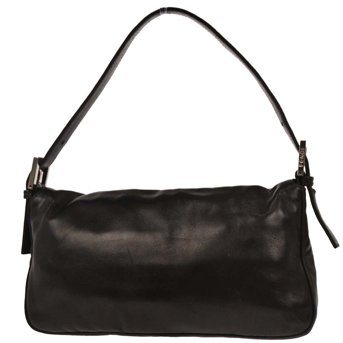 Fendi Black Leather Baguette Handbag