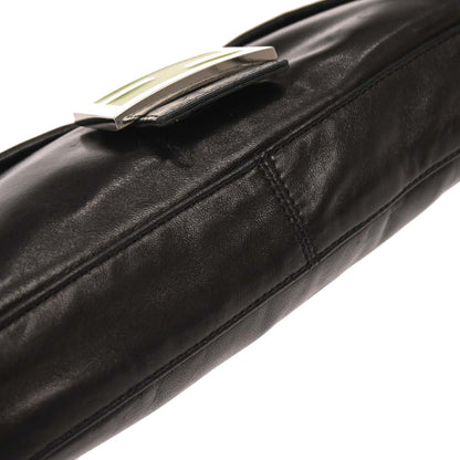 Fendi Black Leather Baguette Handbag