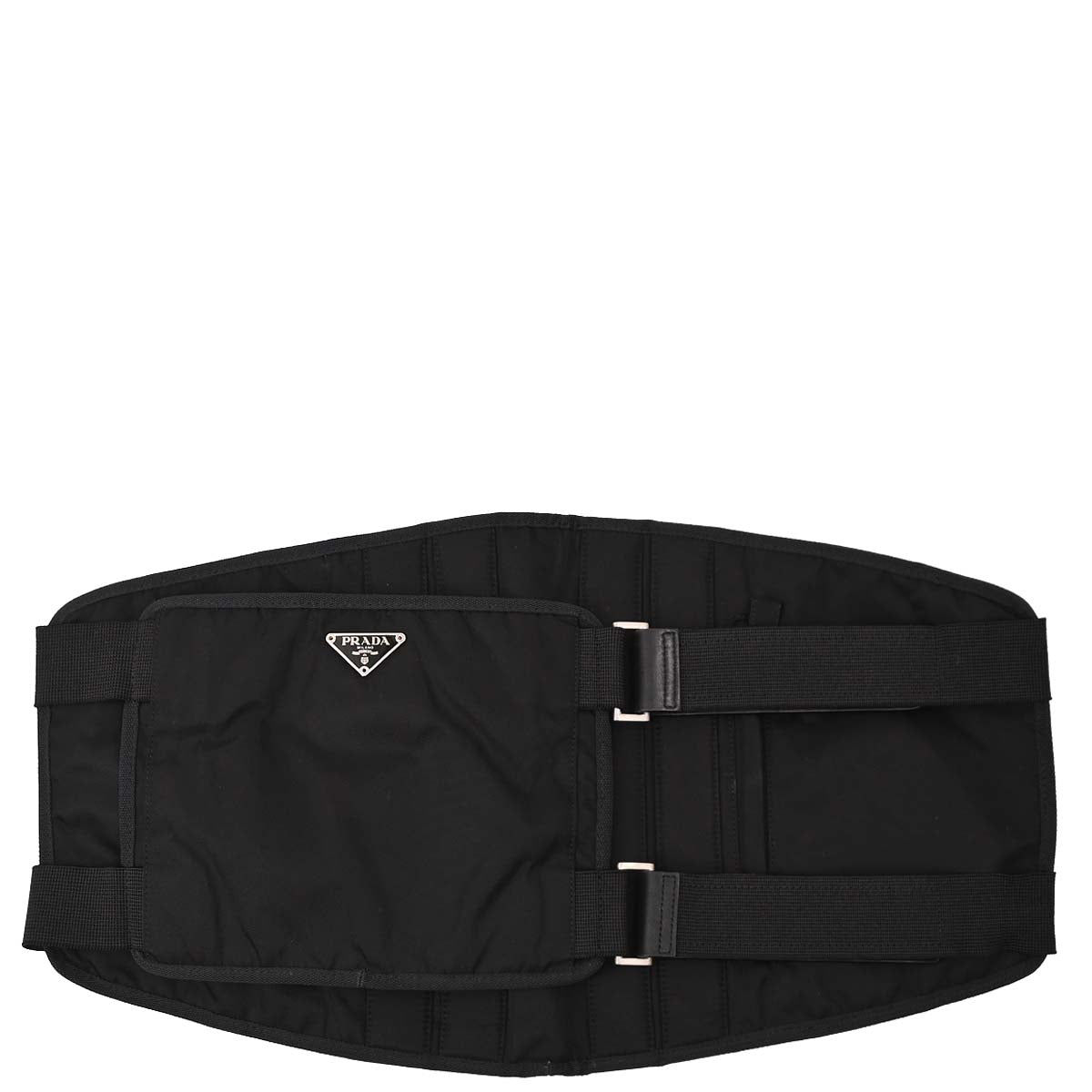 Prada Black Nylon Corset Waist Belt Bag