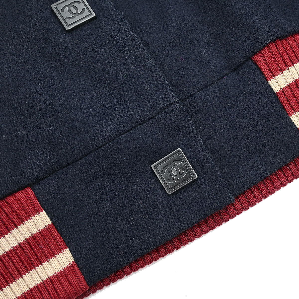 Chanel 2004 Sport Line Spring Letterman Bomber Jacket Navy #36