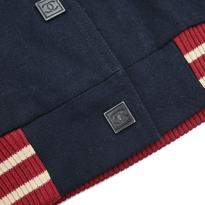 Chanel 2004 Sport Line Spring Letterman Bomber Jacket Navy #36