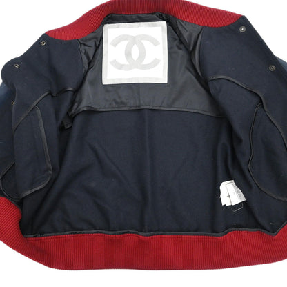 Chanel 2004 Sport Line Spring Letterman Bomber Jacket Navy #36