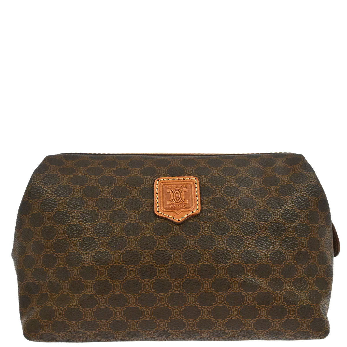 Celine Brown PVC Macadam Pouch Bag