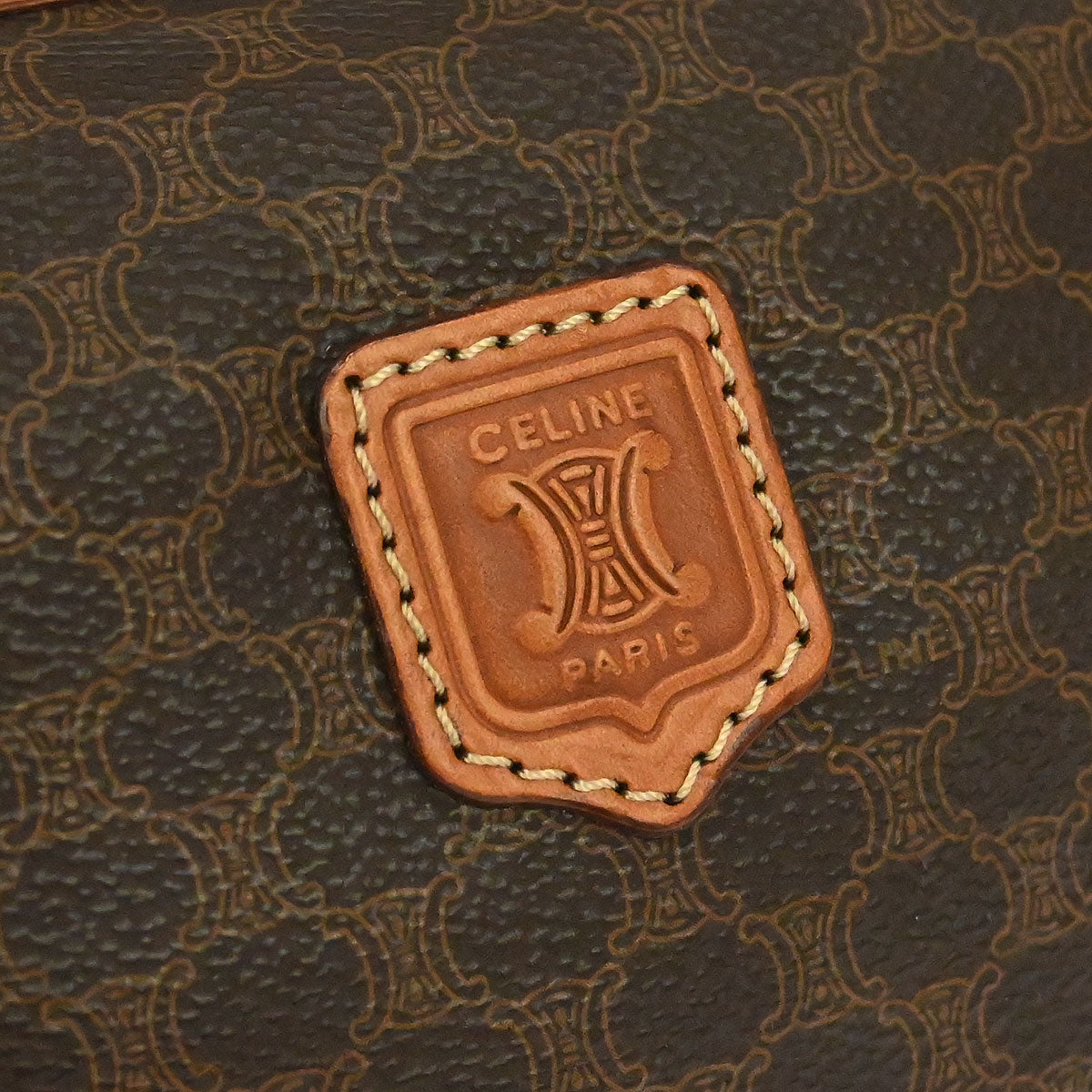 Celine Brown PVC Macadam Pouch Bag