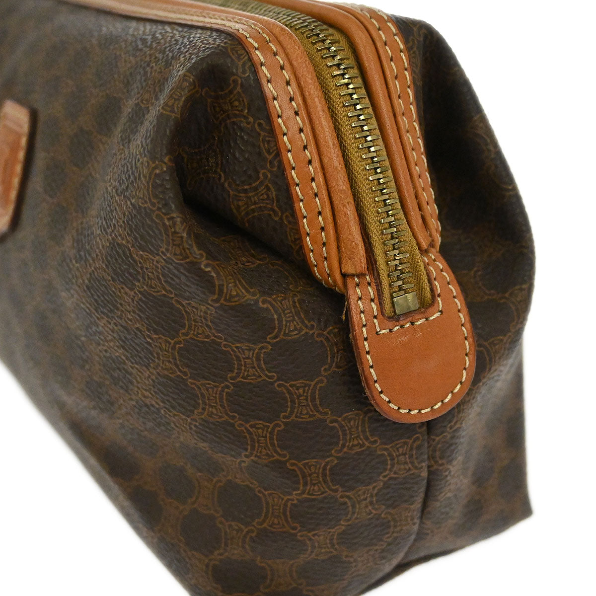 Celine Brown PVC Macadam Pouch Bag