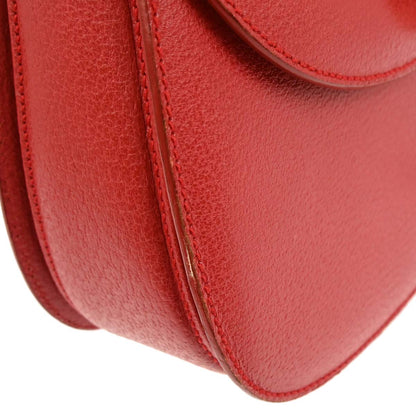 Gucci Red Pigskin Bamboo 2way Shoulder Handbag