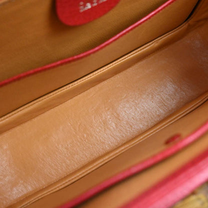 Gucci Red Pigskin Bamboo 2way Shoulder Handbag