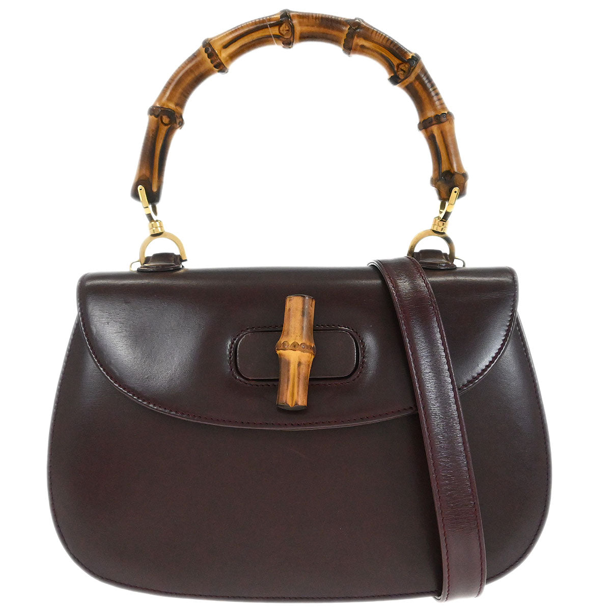Gucci Brown Bamboo 2way Shoulder Handbag