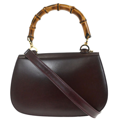Gucci Brown Bamboo 2way Shoulder Handbag