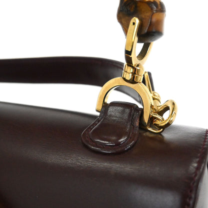 Gucci Brown Bamboo 2way Shoulder Handbag