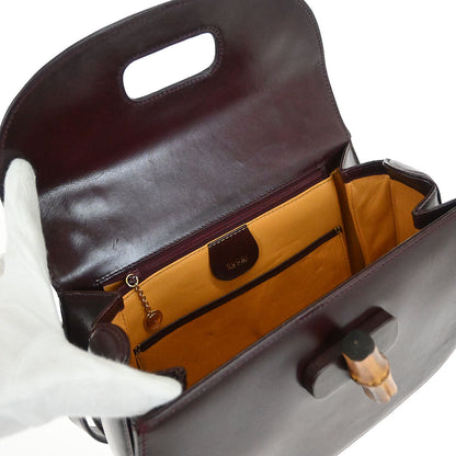 Gucci Brown Bamboo 2way Shoulder Handbag