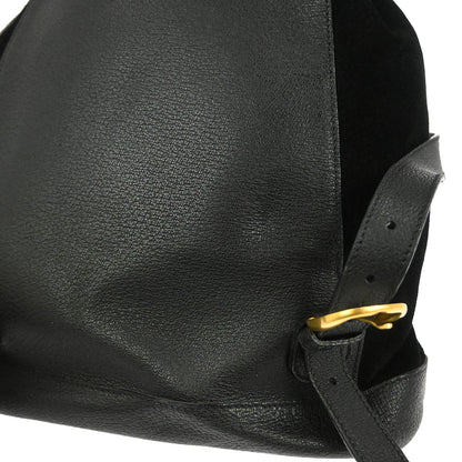 Gucci Black Suede Bamboo Backpack