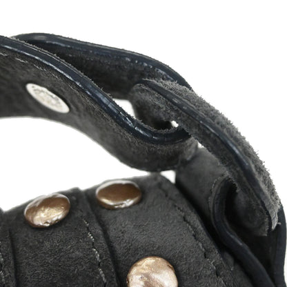 Loewe Gray Suede Studded Shoulder Bag