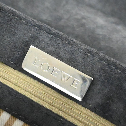 Loewe Gray Suede Studded Shoulder Bag