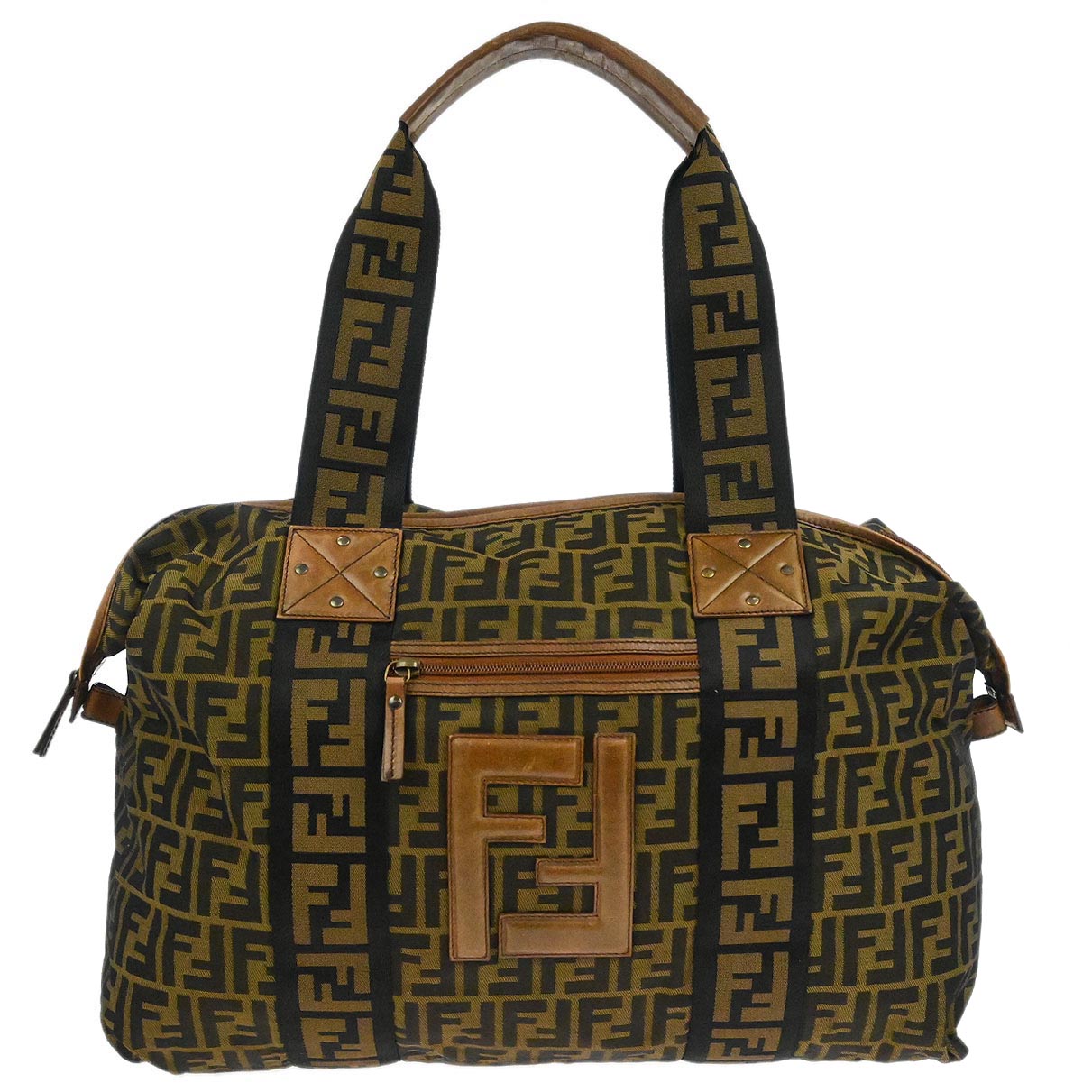 Fendi Brown PVC Zucca Duffle Handbag