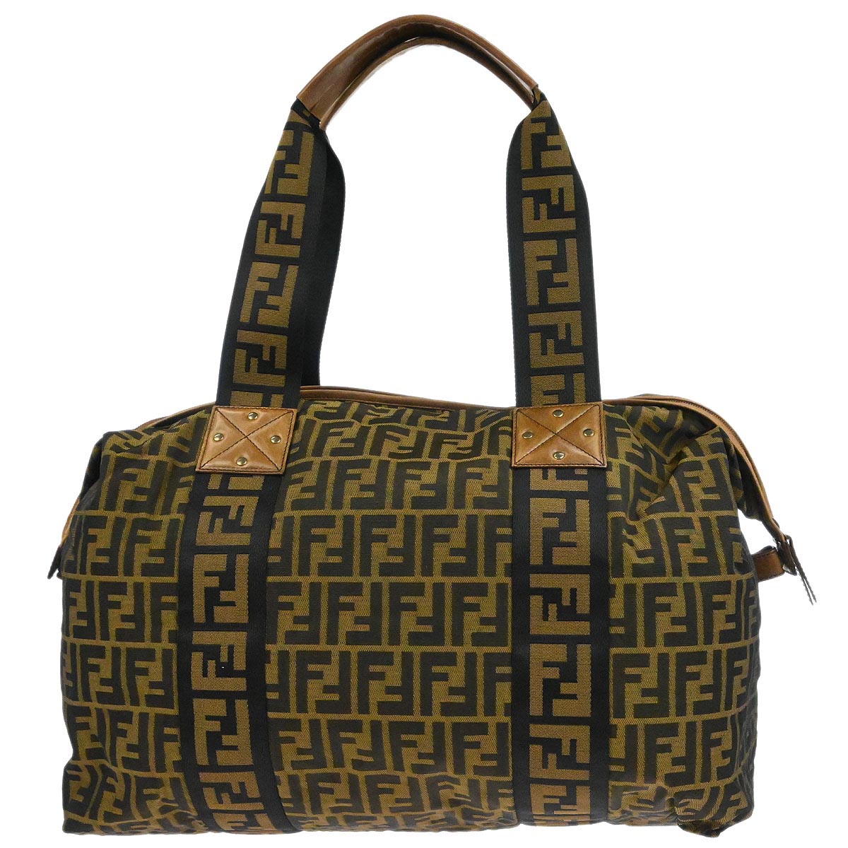 Fendi Brown PVC Zucca Duffle Handbag