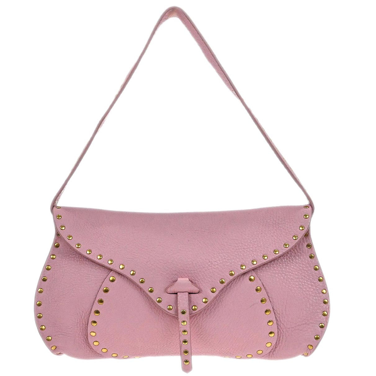 Celine Pink Leather Studded Shoulder Bag