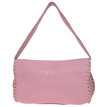 Celine Pink Leather Studded Shoulder Bag