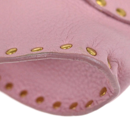 Celine Pink Leather Studded Shoulder Bag