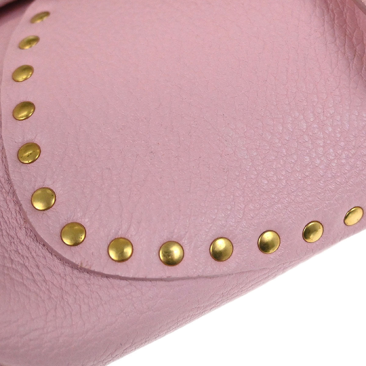 Celine Pink Leather Studded Shoulder Bag