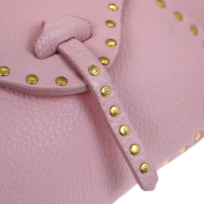 Celine Pink Leather Studded Shoulder Bag