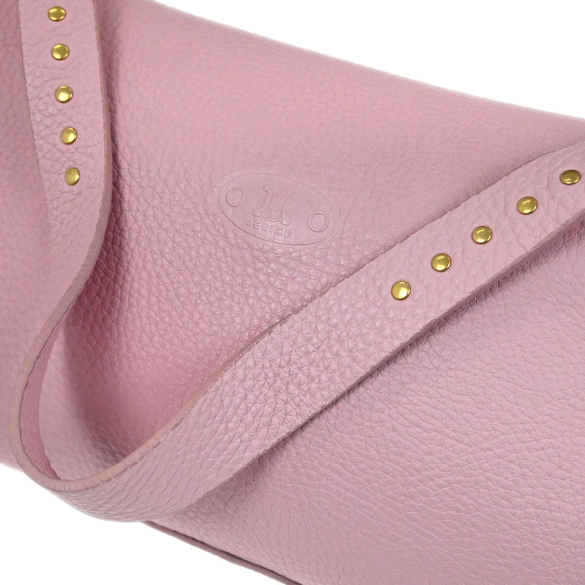 Celine Pink Leather Studded Shoulder Bag
