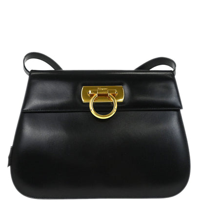 Salvatore Ferragamo Black Gancini Shoulder Bag