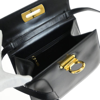 Salvatore Ferragamo Black Gancini Shoulder Bag
