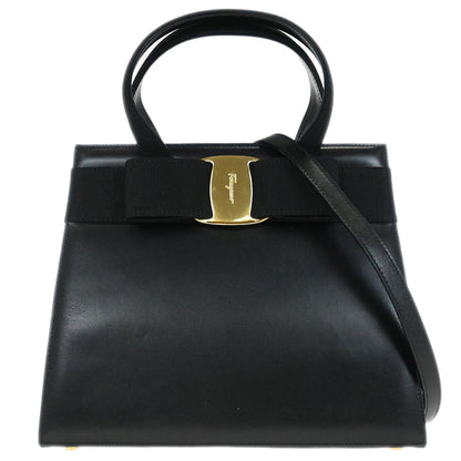 Salvatore Ferragamo Black Vara Bow 2way Shoulder Handbag