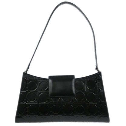 Salvatore Ferragamo Black Leather Gancini Handbag