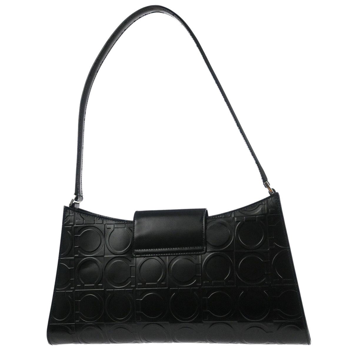 Salvatore Ferragamo Black Leather Gancini Handbag