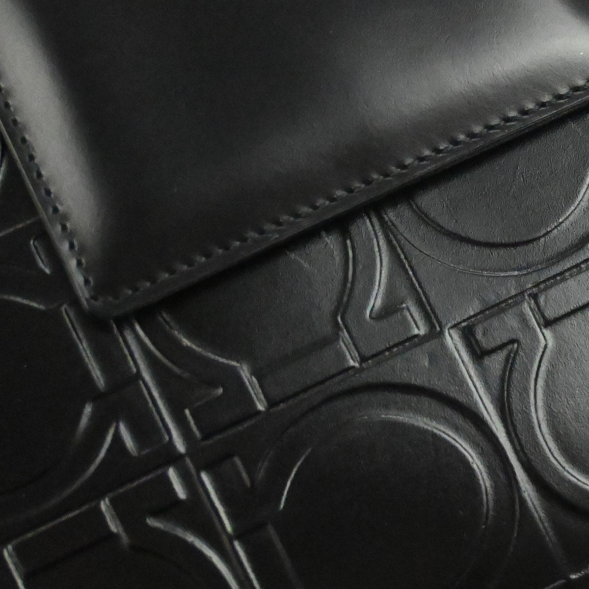 Salvatore Ferragamo Black Leather Gancini Handbag