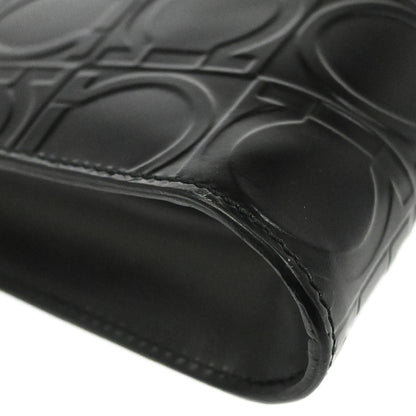 Salvatore Ferragamo Black Leather Gancini Handbag