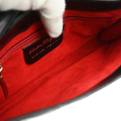 Salvatore Ferragamo Black Leather Gancini Handbag