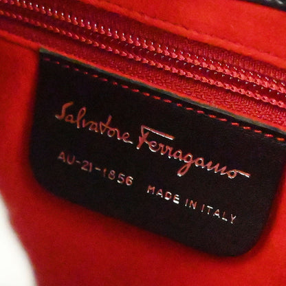 Salvatore Ferragamo Black Leather Gancini Handbag