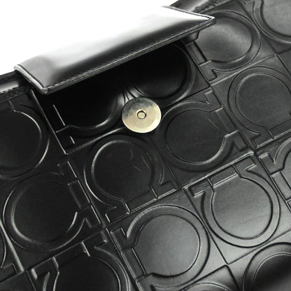 Salvatore Ferragamo Black Leather Gancini Handbag