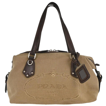 Prada Brown Canvas Handbag