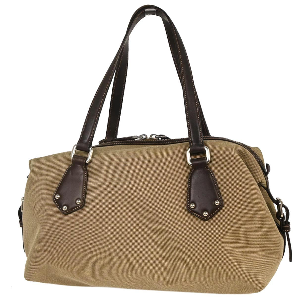 Prada Brown Canvas Handbag