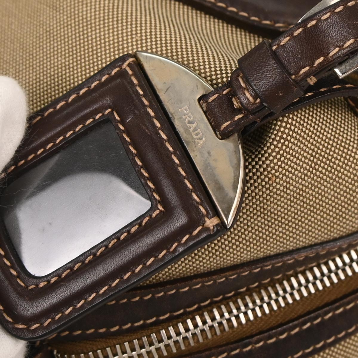 Prada Brown Canvas Handbag