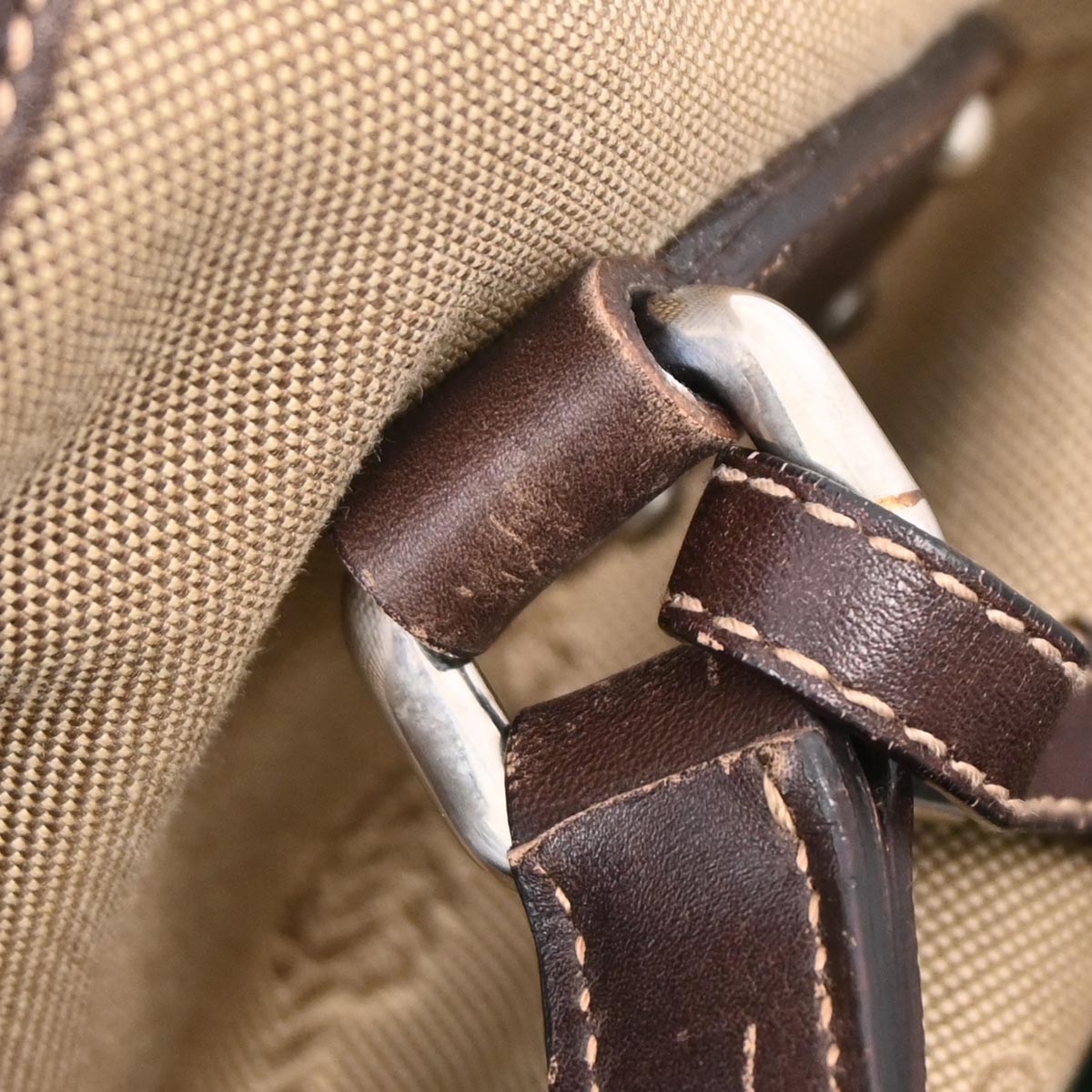 Prada Brown Canvas Handbag