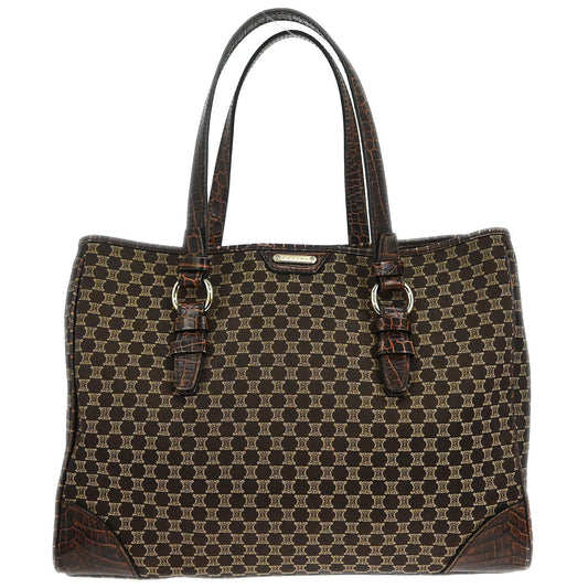 Celine * Brown Macadam Tote Handbag