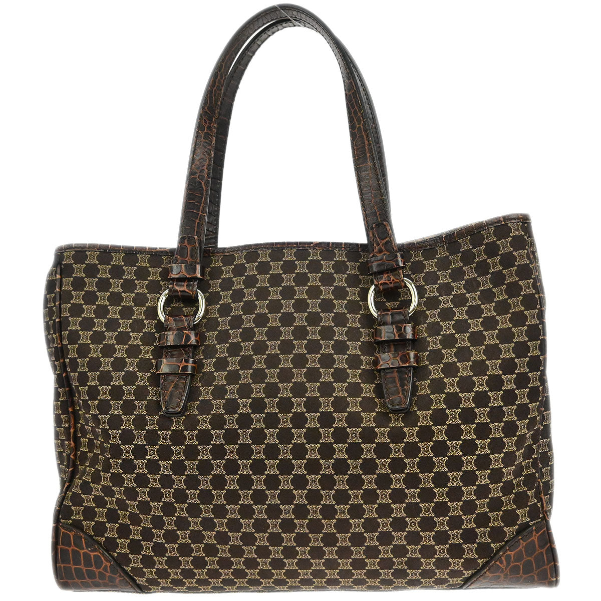 Celine * Brown Macadam Tote Handbag