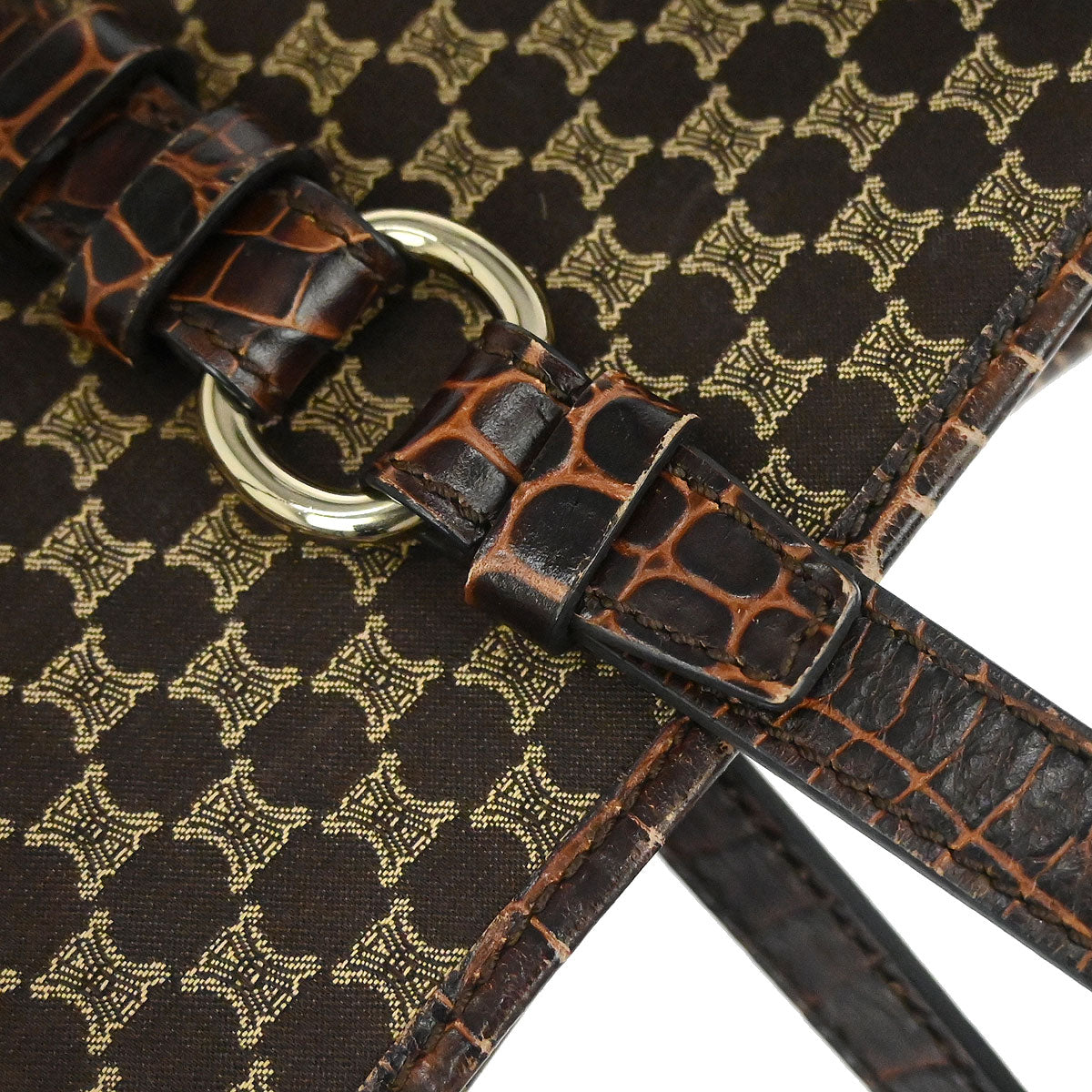 Celine * Brown Macadam Tote Handbag