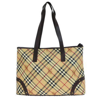 Burberry Beige Brown Nova Check Shoulder Tote Bag
